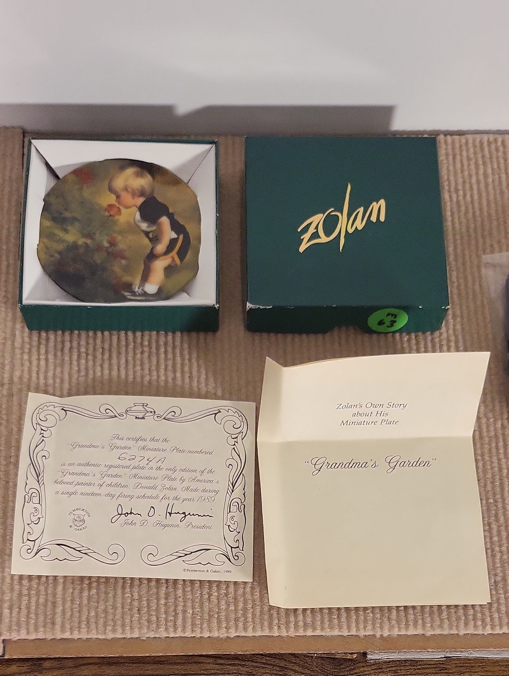 Zolan "Grandma's Garden" Miniature Plate Pemberton & Oakes